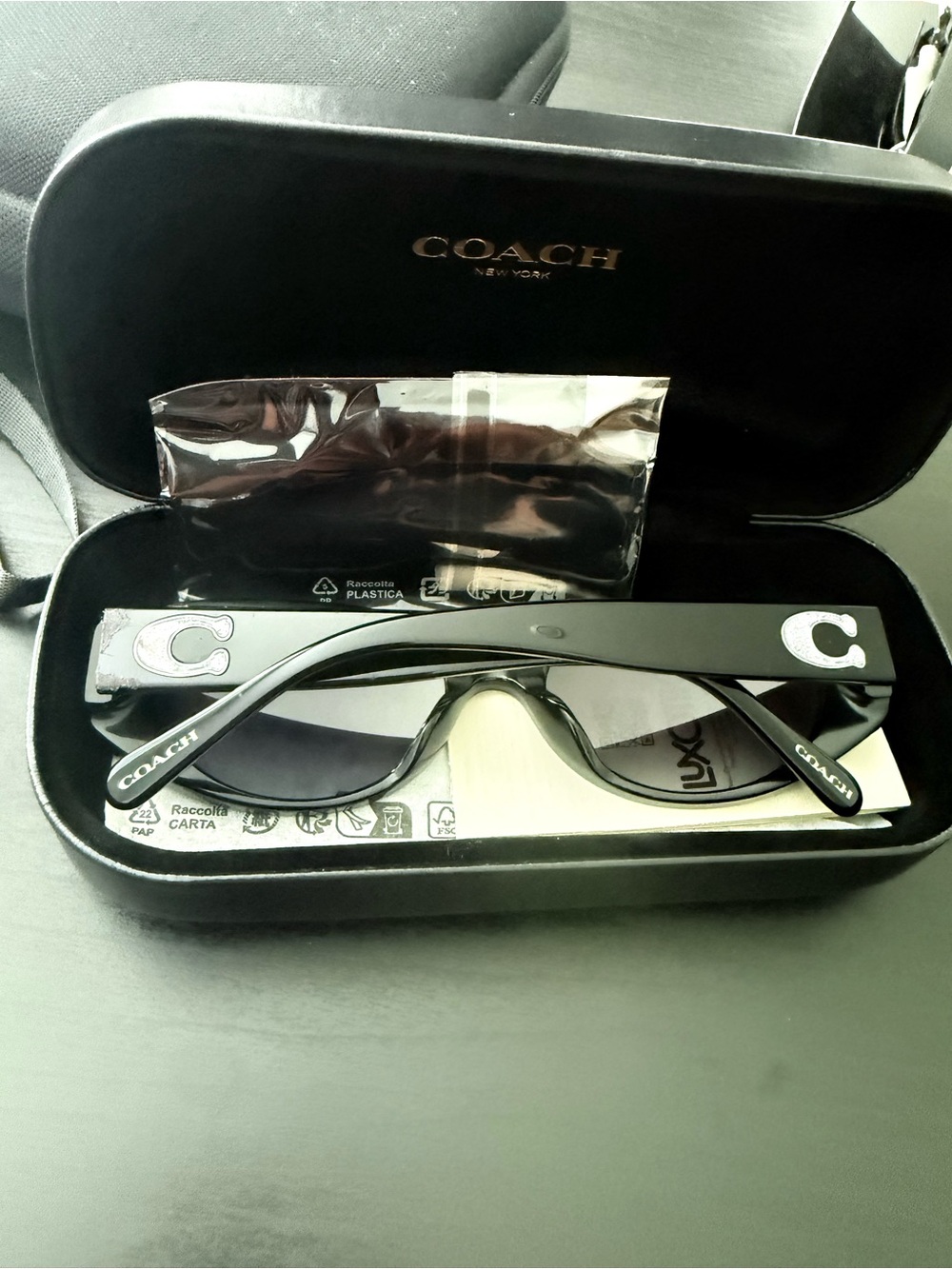Coach Black Cat-Eye Sunglasses with Gray Tint - Picture 6 of 7